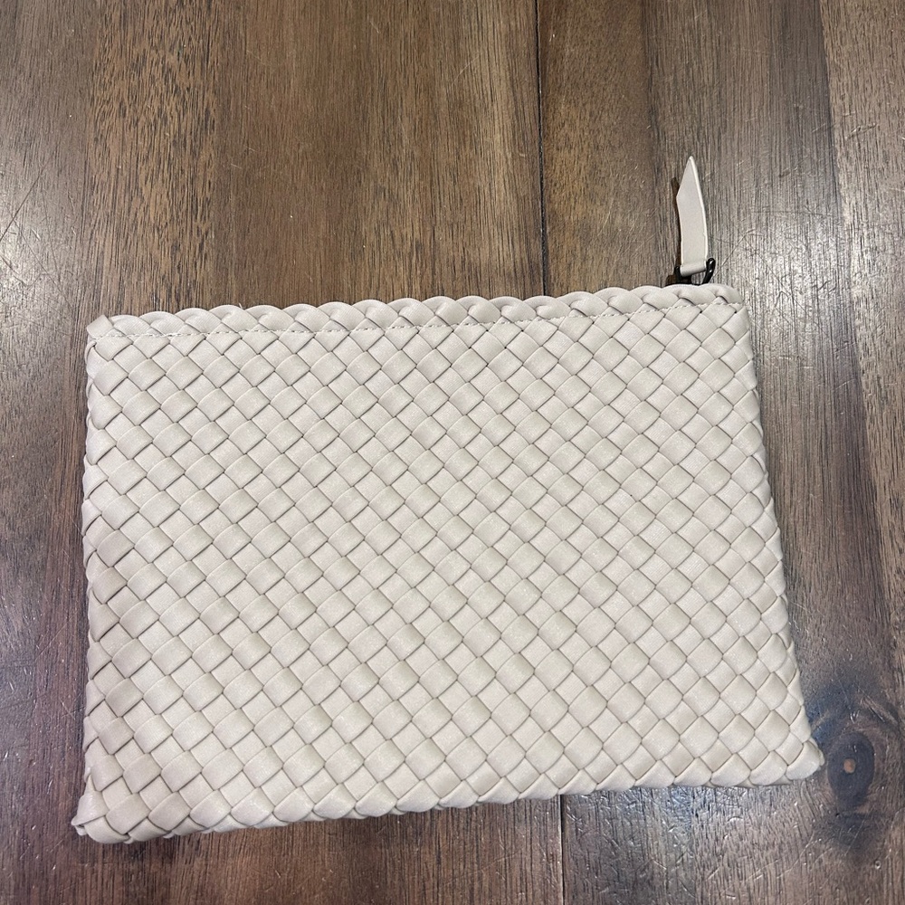 Naghedi Cream Woven Pouch